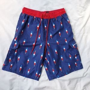 BEVERLY HILLS POLO CLUB blue swim trunks SMALL